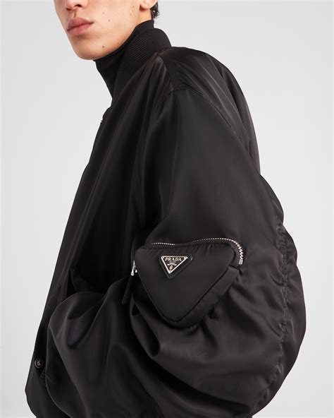 prada bomber jacket leather mens|prada nylon bomber.